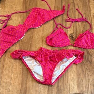 Pink and Orange Bikini Set